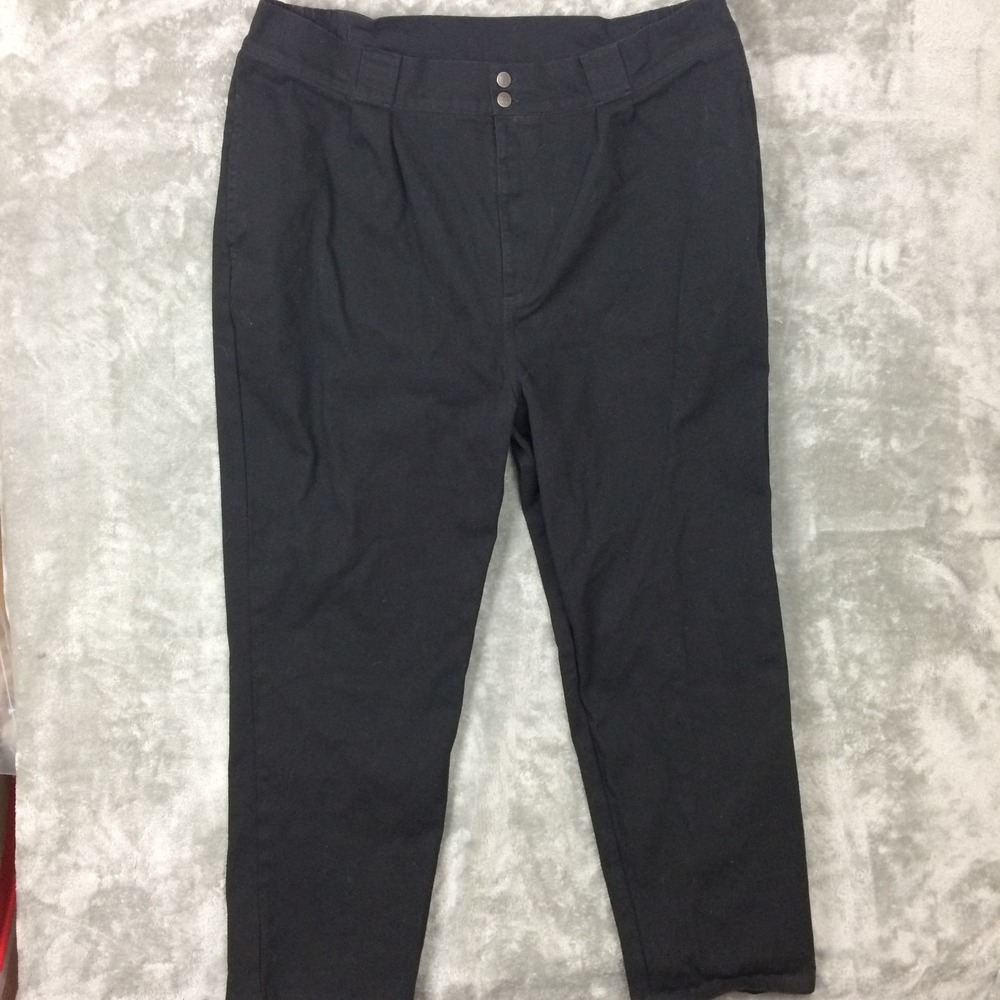 Lucy And Yak Denim Pants Womens 44 Black Organic Cotton Elastic Waist